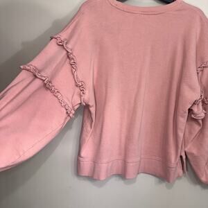Time and Tru XL Pink Ruffle Sleeve Sweatshirt 16-18
